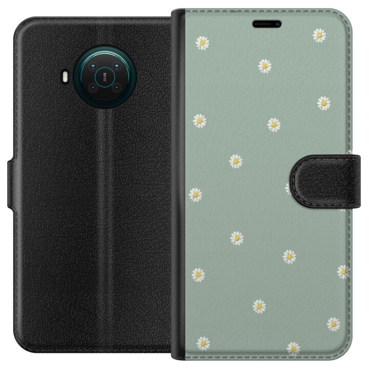 Plånboksfodral till Nokia X20 med Prästkragar motiv i gruppen SMARTPHONE & SURFPLATTOR / Mobilskydd / Nokia/Microsoft hos TP E-commerce Nordic AB (A56100)