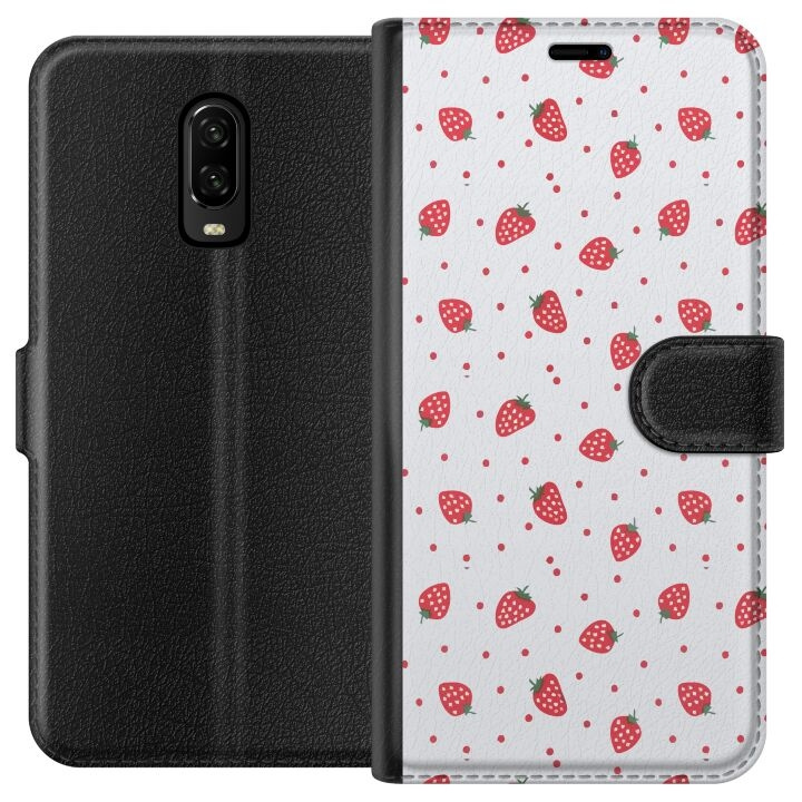 Plånboksfodral till OnePlus 6T med Jordgubbar motiv i gruppen SMARTPHONE & SURFPLATTOR / Mobilskydd / OnePlus hos TP E-commerce Nordic AB (A56545)
