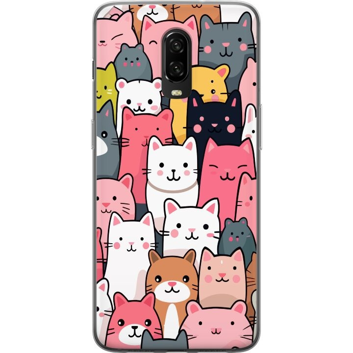 Mobilskal till OnePlus 6T med Kattmönster motiv i gruppen SMARTPHONE & SURFPLATTOR / Mobilskydd / OnePlus hos TP E-commerce Nordic AB (A56563)