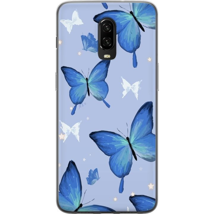 Mobilskal till OnePlus 6T med Blå fjärillar motiv i gruppen SMARTPHONE & SURFPLATTOR / Mobilskydd / OnePlus hos TP E-commerce Nordic AB (A56571)