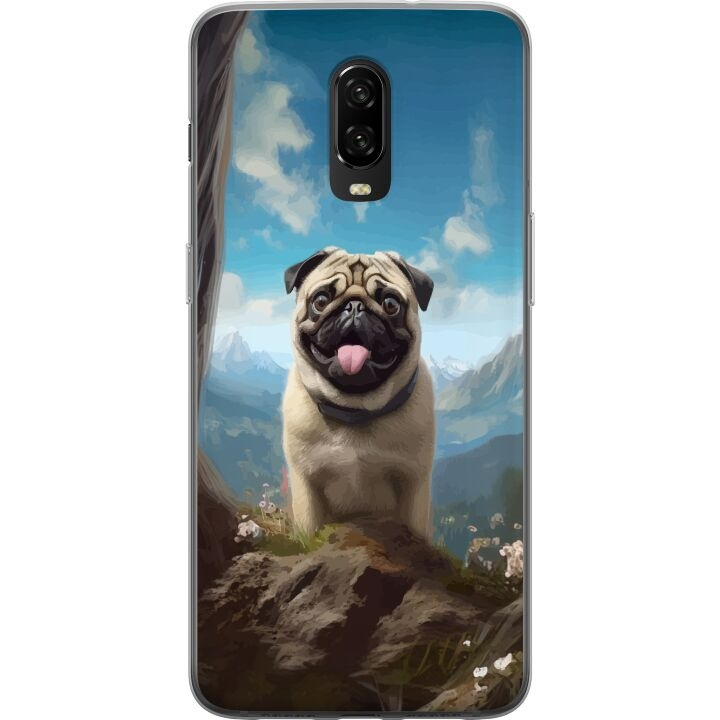 Mobilskal till OnePlus 6T med Glad Hund motiv i gruppen SMARTPHONE & SURFPLATTOR / Mobilskydd / OnePlus hos TP E-commerce Nordic AB (A56573)