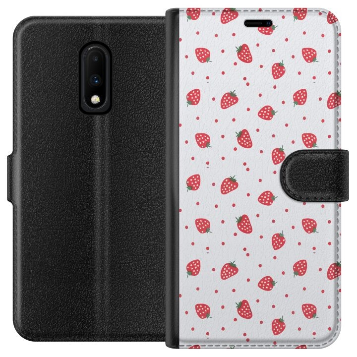 Plånboksfodral till OnePlus 7 med Jordgubbar motiv i gruppen SMARTPHONE & SURFPLATTOR / Mobilskydd / OnePlus hos TP E-commerce Nordic AB (A56599)