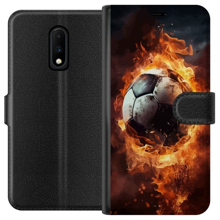 Plånboksfodral till OnePlus 7 med Fotboll motiv i gruppen SMARTPHONE & SURFPLATTOR / Mobilskydd / OnePlus hos TP E-commerce Nordic AB (A56603)