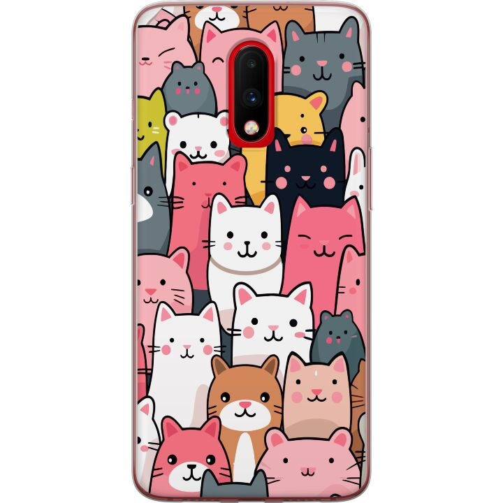 Mobilskal till OnePlus 7 med Kattmönster motiv i gruppen SMARTPHONE & SURFPLATTOR / Mobilskydd / OnePlus hos TP E-commerce Nordic AB (A56617)
