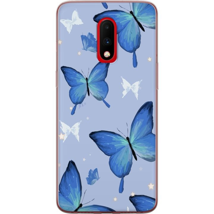 Mobilskal till OnePlus 7 med Blå fjärillar motiv i gruppen SMARTPHONE & SURFPLATTOR / Mobilskydd / OnePlus hos TP E-commerce Nordic AB (A56625)