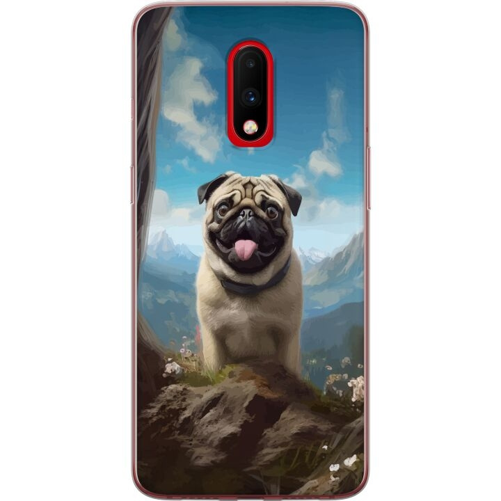 Mobilskal till OnePlus 7 med Glad Hund motiv i gruppen SMARTPHONE & SURFPLATTOR / Mobilskydd / OnePlus hos TP E-commerce Nordic AB (A56627)