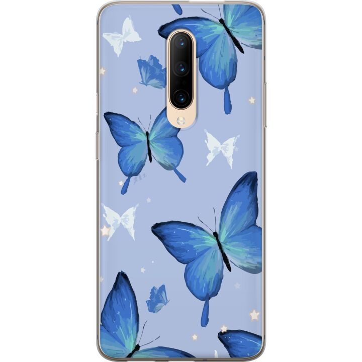Mobilskal till OnePlus 7 Pro med Blå fjärillar motiv i gruppen SMARTPHONE & SURFPLATTOR / Mobilskydd / OnePlus hos TP E-commerce Nordic AB (A56679)