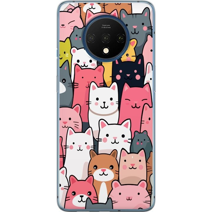 Mobilskal till OnePlus 7T med Kattmönster motiv i gruppen SMARTPHONE & SURFPLATTOR / Mobilskydd / OnePlus hos TP E-commerce Nordic AB (A56725)