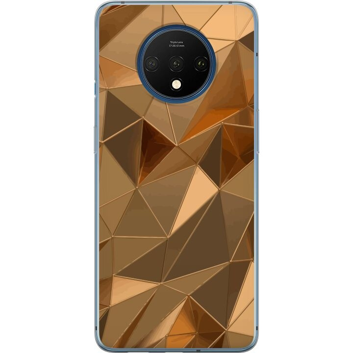 Mobilskal till OnePlus 7T med 3D Guld motiv i gruppen SMARTPHONE & SURFPLATTOR / Mobilskydd / OnePlus hos TP E-commerce Nordic AB (A56741)