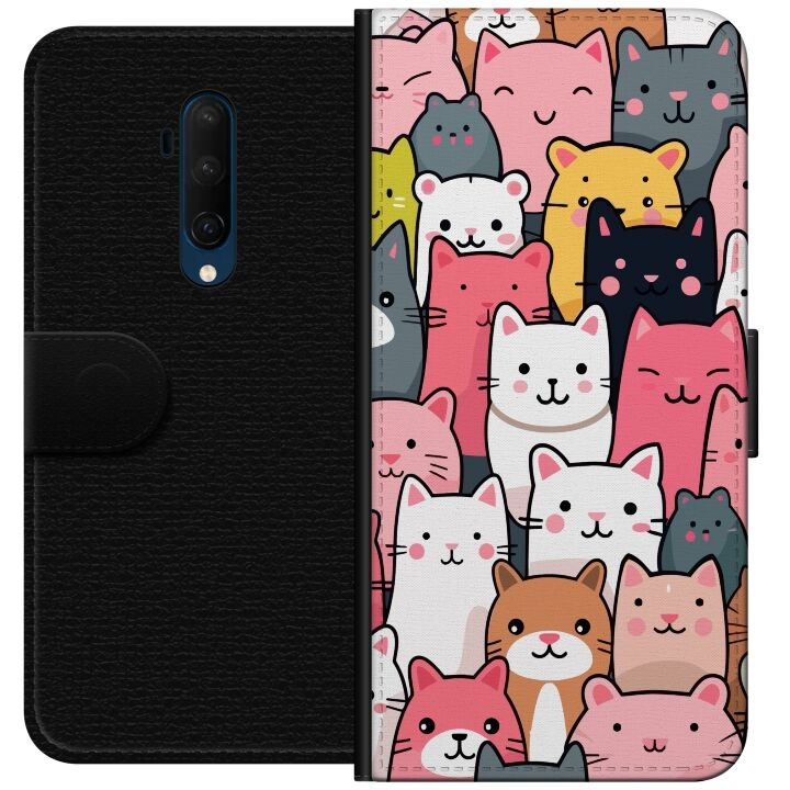 Plånboksfodral till OnePlus 7T Pro med Kattmönster motiv i gruppen SMARTPHONE & SURFPLATTOR / Mobilskydd / OnePlus hos TP E-commerce Nordic AB (A56752)