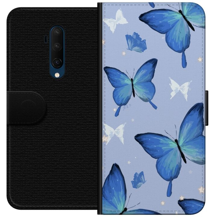Plånboksfodral till OnePlus 7T Pro med Blå fjärillar motiv i gruppen SMARTPHONE & SURFPLATTOR / Mobilskydd / OnePlus hos TP E-commerce Nordic AB (A56760)