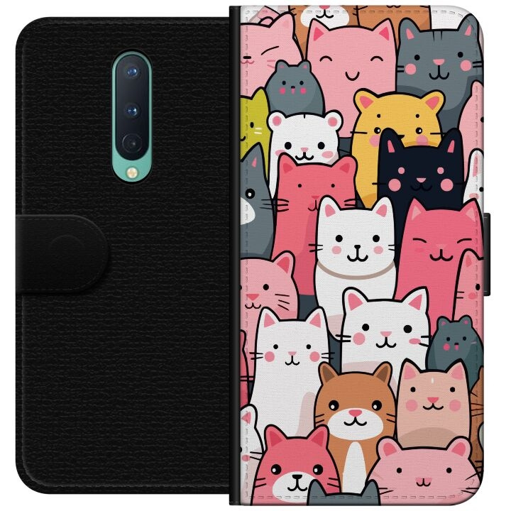 Plånboksfodral till OnePlus 8 med Kattmönster motiv i gruppen SMARTPHONE & SURFPLATTOR / Mobilskydd / OnePlus hos TP E-commerce Nordic AB (A56806)