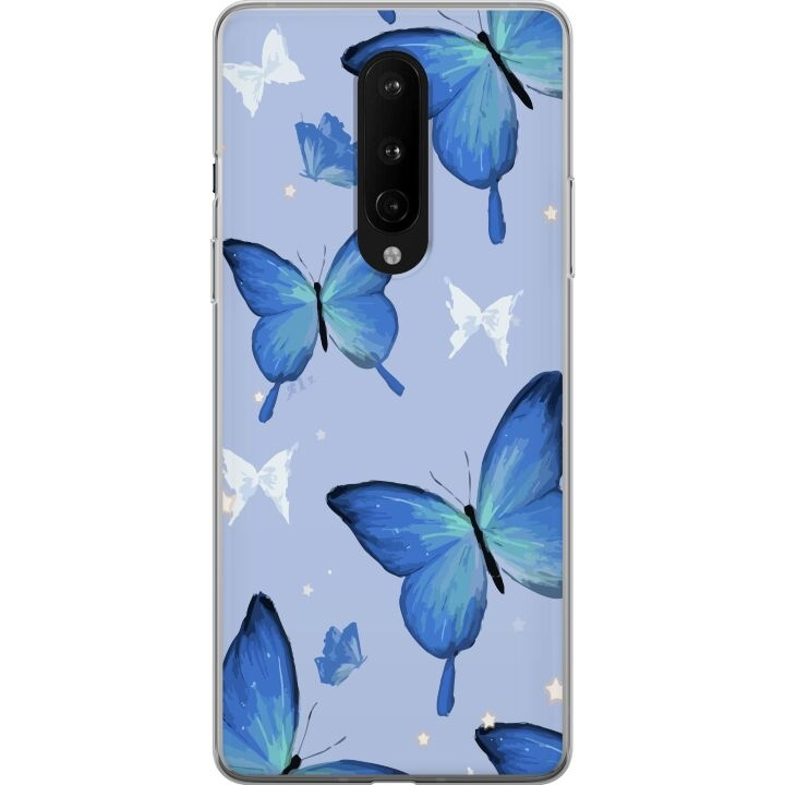 Mobilskal till OnePlus 8 med Blå fjärillar motiv i gruppen SMARTPHONE & SURFPLATTOR / Mobilskydd / OnePlus hos TP E-commerce Nordic AB (A56841)