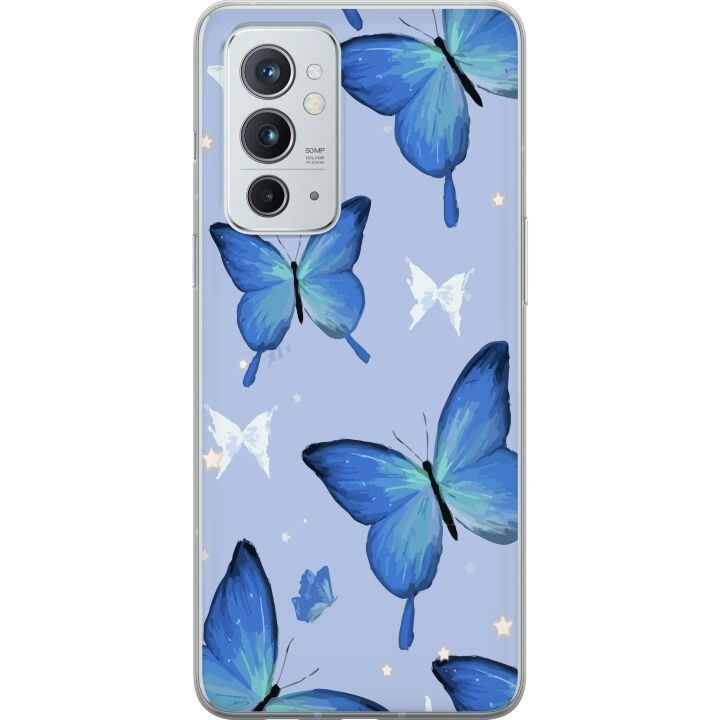 Mobilskal till OnePlus 9RT 5G med Blå fjärillar motiv i gruppen SMARTPHONE & SURFPLATTOR / Mobilskydd / OnePlus hos TP E-commerce Nordic AB (A57084)