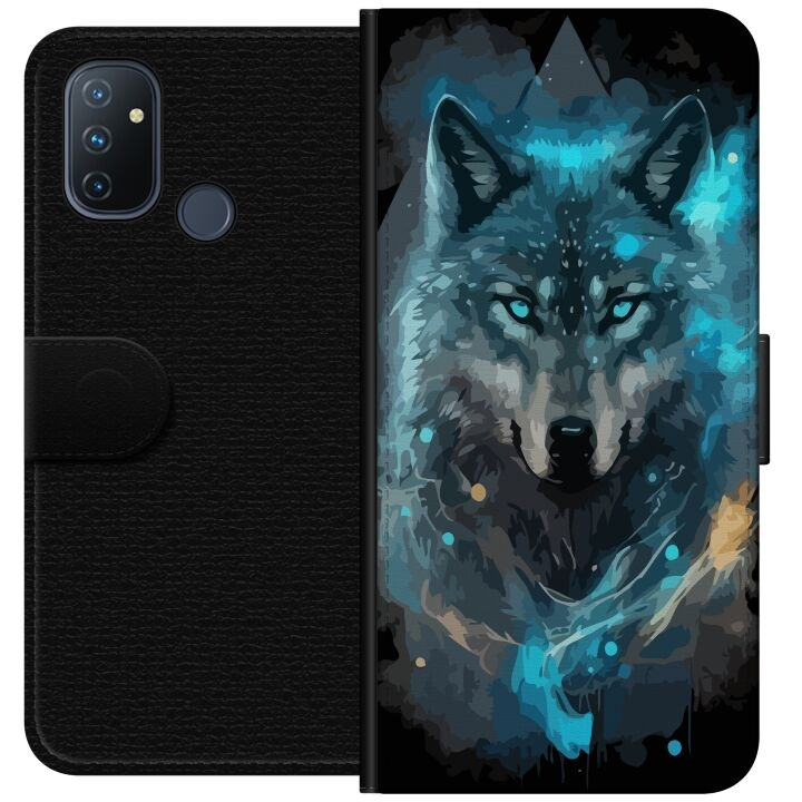Plånboksfodral till OnePlus Nord N100 med Varg motiv i gruppen SMARTPHONE & SURFPLATTOR / Mobilskydd / OnePlus hos TP E-commerce Nordic AB (A57262)