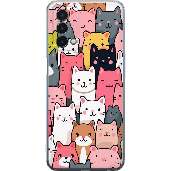 Mobilskal till OnePlus Nord N200 5G med Kattmönster motiv i gruppen SMARTPHONE & SURFPLATTOR / Mobilskydd / OnePlus hos TP E-commerce Nordic AB (A57400)