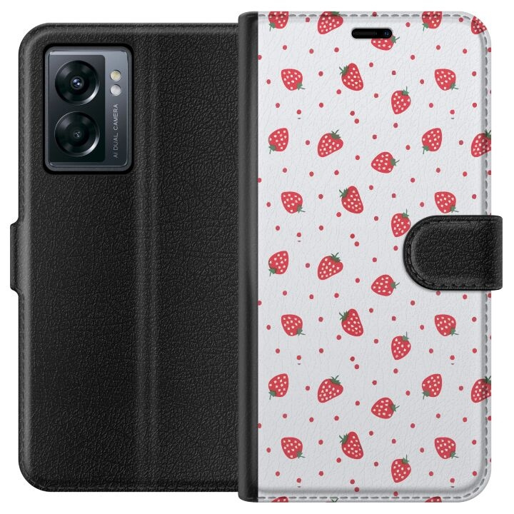 Plånboksfodral till OnePlus Nord N300 med Jordgubbar motiv i gruppen SMARTPHONE & SURFPLATTOR / Mobilskydd / OnePlus hos TP E-commerce Nordic AB (A57517)