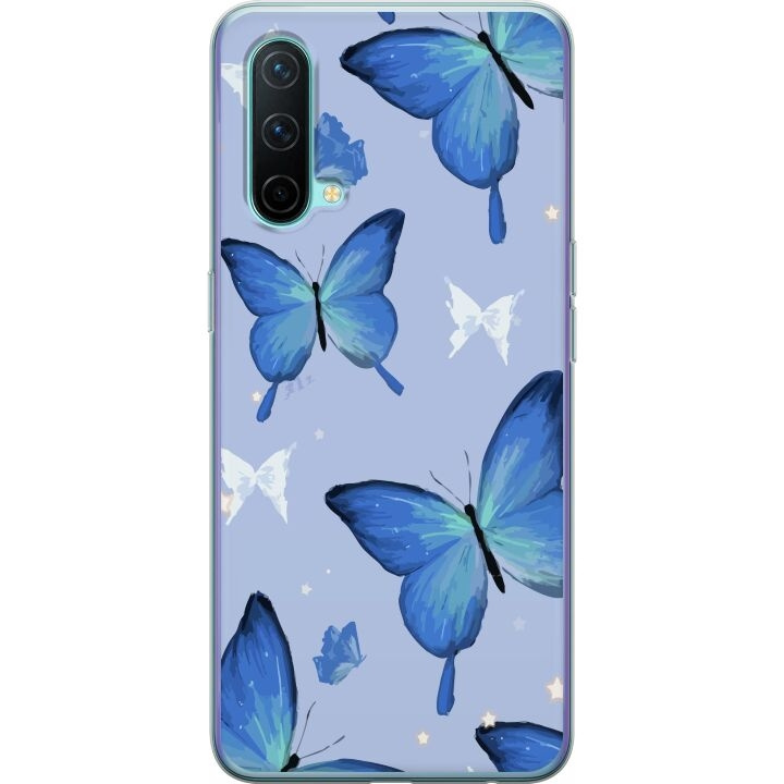 Mobilskal till OnePlus Nord CE 5G med Blå fjärillar motiv i gruppen SMARTPHONE & SURFPLATTOR / Mobilskydd / OnePlus hos TP E-commerce Nordic AB (A57597)