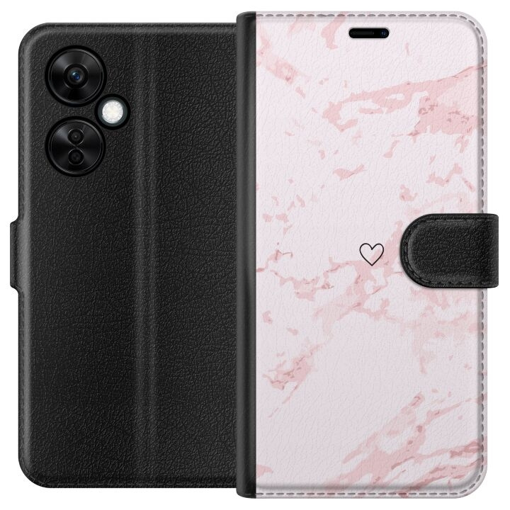 Plånboksfodral till OnePlus Nord CE3 med Rosa Hjärta motiv i gruppen SMARTPHONE & SURFPLATTOR / Mobilskydd / OnePlus hos TP E-commerce Nordic AB (A57685)