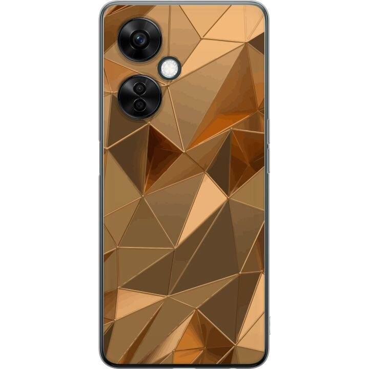 Mobilskal till OnePlus Nord CE3 med 3D Guld motiv i gruppen SMARTPHONE & SURFPLATTOR / Mobilskydd / OnePlus hos TP E-commerce Nordic AB (A57713)