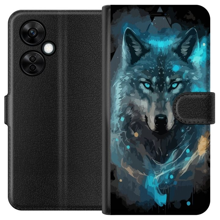 Plånboksfodral till OnePlus Nord CE 3 Lite med Varg motiv i gruppen SMARTPHONE & SURFPLATTOR / Mobilskydd / OnePlus hos TP E-commerce Nordic AB (A57721)