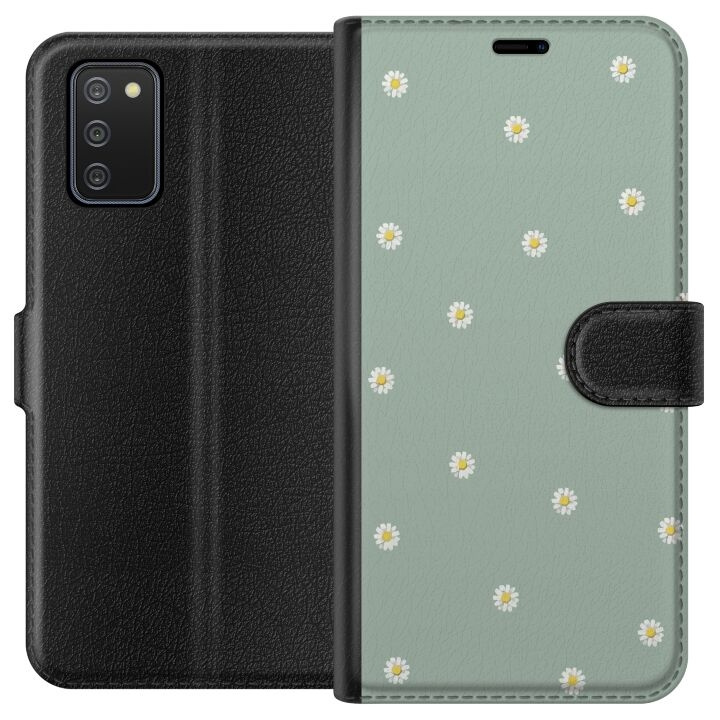 Plånboksfodral till Samsung Galaxy A02s med Prästkragar motiv i gruppen SMARTPHONE & SURFPLATTOR / Mobilskydd / Samsung hos TP E-commerce Nordic AB (A58152)