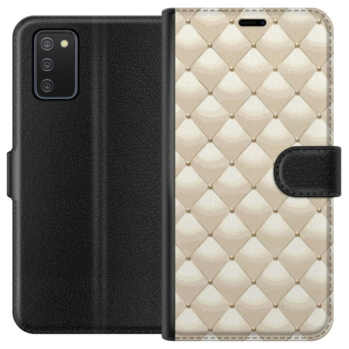 Plånboksfodral till Samsung Galaxy A02s med Guldglans motiv i gruppen SMARTPHONE & SURFPLATTOR / Mobilskydd / Samsung hos TP E-commerce Nordic AB (A58174)