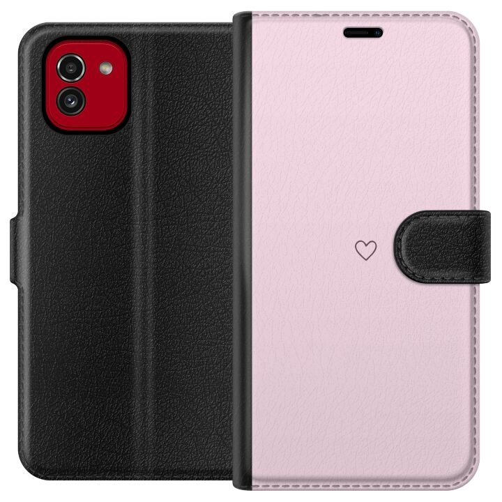 Plånboksfodral till Samsung Galaxy A03 med Hjärta motiv i gruppen SMARTPHONE & SURFPLATTOR / Mobilskydd / Samsung hos TP E-commerce Nordic AB (A58221)