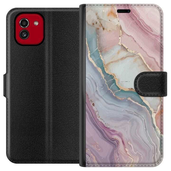 Plånboksfodral till Samsung Galaxy A03 med Marmor motiv i gruppen SMARTPHONE & SURFPLATTOR / Mobilskydd / Samsung hos TP E-commerce Nordic AB (A58224)