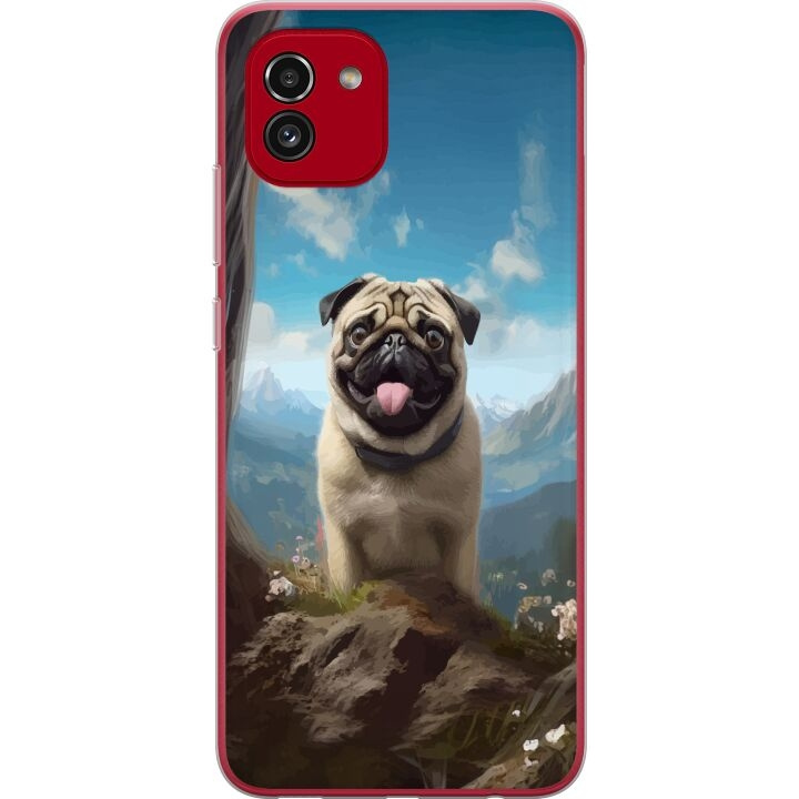 Mobilskal till Samsung Galaxy A03 med Glad Hund motiv i gruppen SMARTPHONE & SURFPLATTOR / Mobilskydd / Samsung hos TP E-commerce Nordic AB (A58247)
