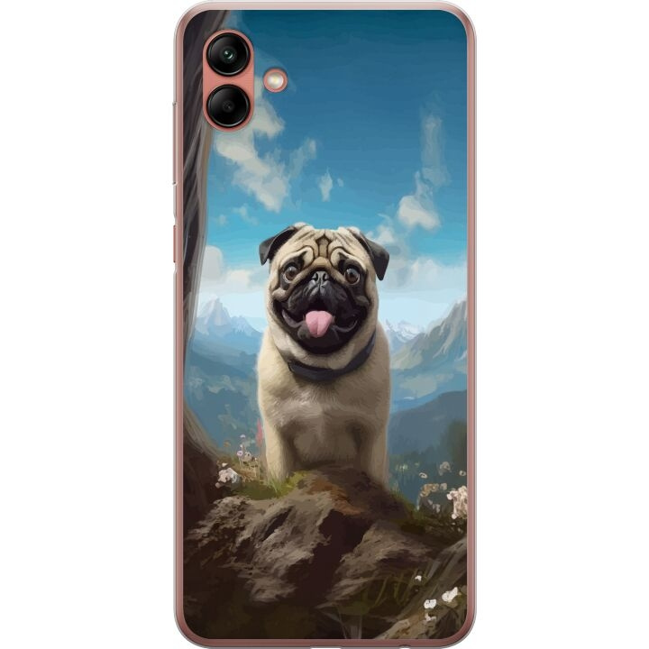 Mobilskal till Samsung Galaxy A04 med Glad Hund motiv i gruppen SMARTPHONE & SURFPLATTOR / Mobilskydd / Samsung hos TP E-commerce Nordic AB (A58328)