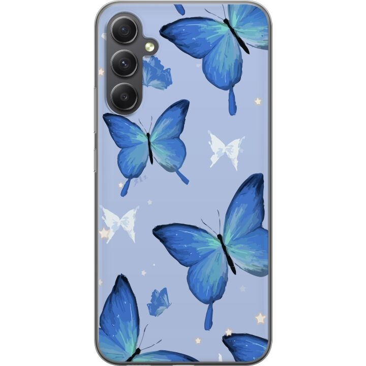 Mobilskal till Samsung Galaxy A05s med Blå fjärillar motiv i gruppen SMARTPHONE & SURFPLATTOR / Mobilskydd / Samsung hos TP E-commerce Nordic AB (A58461)