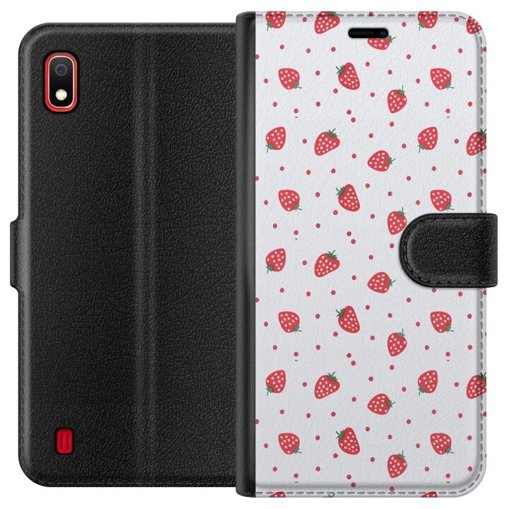 Plånboksfodral till Samsung Galaxy A10 med Jordgubbar motiv i gruppen SMARTPHONE & SURFPLATTOR / Mobilskydd / Samsung hos TP E-commerce Nordic AB (A58489)