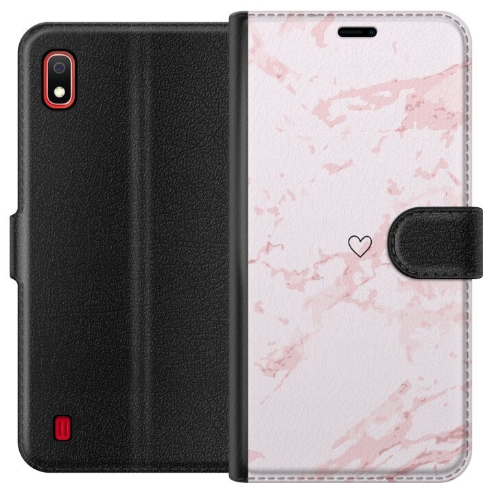 Plånboksfodral till Samsung Galaxy A10 med Rosa Hjärta motiv i gruppen SMARTPHONE & SURFPLATTOR / Mobilskydd / Samsung hos TP E-commerce Nordic AB (A58495)