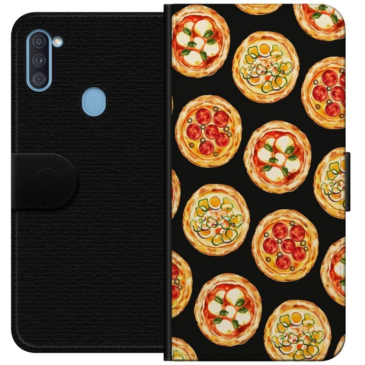 Plånboksfodral till Samsung Galaxy A11 med Pizza motiv i gruppen SMARTPHONE & SURFPLATTOR / Mobilskydd / Samsung hos TP E-commerce Nordic AB (A58539)