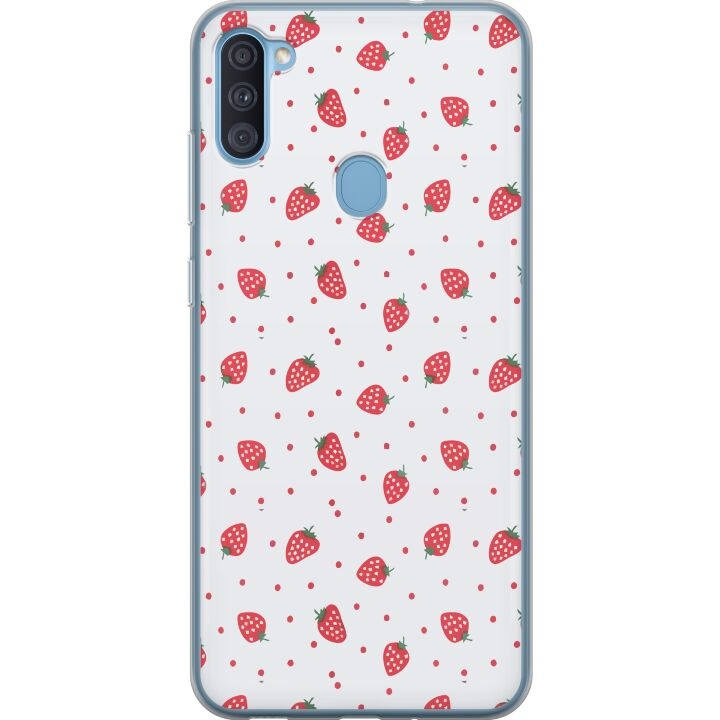 Mobilskal till Samsung Galaxy A11 med Jordgubbar motiv i gruppen SMARTPHONE & SURFPLATTOR / Mobilskydd / Samsung hos TP E-commerce Nordic AB (A58570)