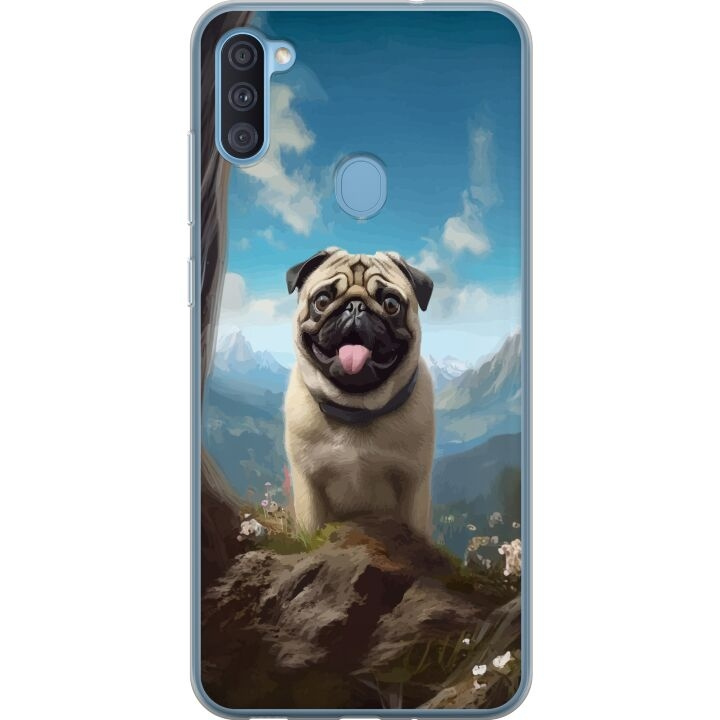 Mobilskal till Samsung Galaxy A11 med Glad Hund motiv i gruppen SMARTPHONE & SURFPLATTOR / Mobilskydd / Samsung hos TP E-commerce Nordic AB (A58571)