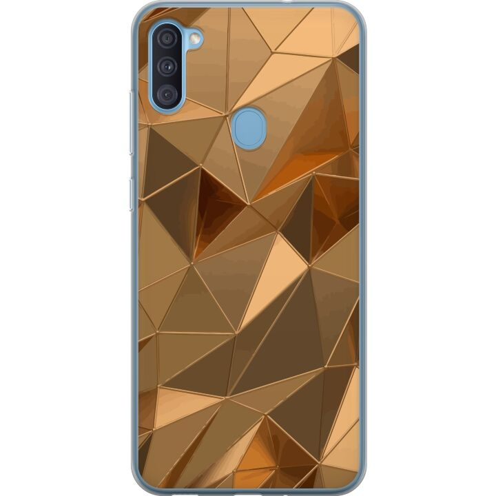Mobilskal till Samsung Galaxy A11 med 3D Guld motiv i gruppen SMARTPHONE & SURFPLATTOR / Mobilskydd / Samsung hos TP E-commerce Nordic AB (A58577)