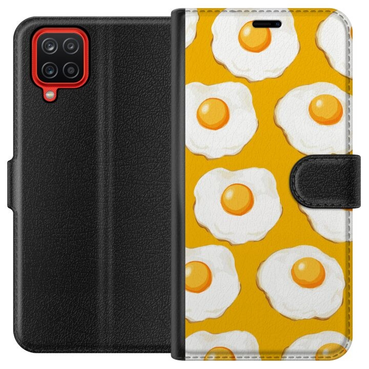 Plånboksfodral till Samsung Galaxy A12 med Stekt ägg motiv i gruppen SMARTPHONE & SURFPLATTOR / Mobilskydd / Samsung hos TP E-commerce Nordic AB (A58582)