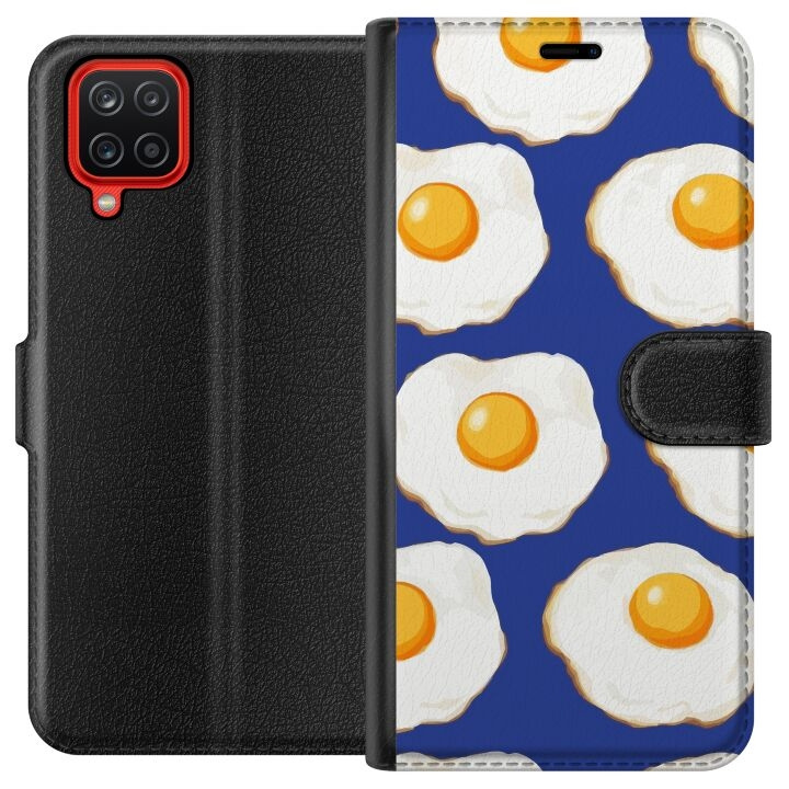 Plånboksfodral till Samsung Galaxy A12 med Stekta ägg motiv i gruppen SMARTPHONE & SURFPLATTOR / Mobilskydd / Samsung hos TP E-commerce Nordic AB (A58586)