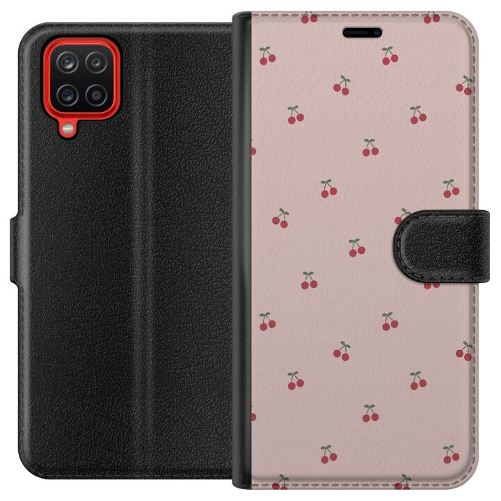 Plånboksfodral till Samsung Galaxy A12 med Körsbär motiv i gruppen SMARTPHONE & SURFPLATTOR / Mobilskydd / Samsung hos TP E-commerce Nordic AB (A58587)