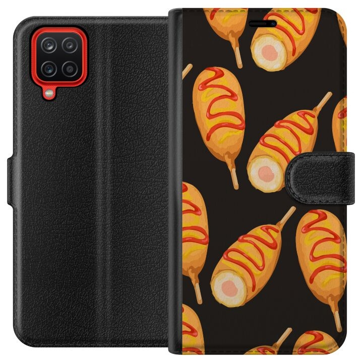 Plånboksfodral till Samsung Galaxy A12 med Kycklingklubba motiv i gruppen SMARTPHONE & SURFPLATTOR / Mobilskydd / Samsung hos TP E-commerce Nordic AB (A58589)