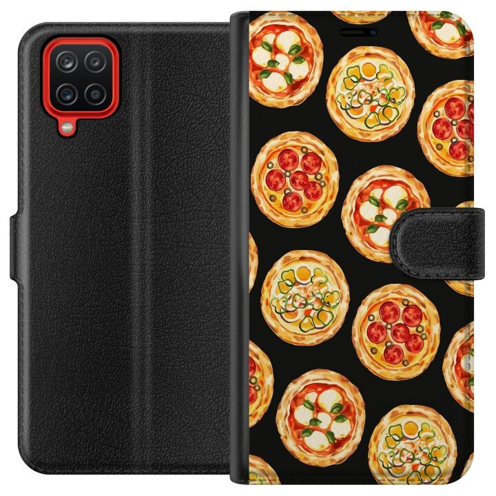 Plånboksfodral till Samsung Galaxy A12 med Pizza motiv i gruppen SMARTPHONE & SURFPLATTOR / Mobilskydd / Samsung hos TP E-commerce Nordic AB (A58593)