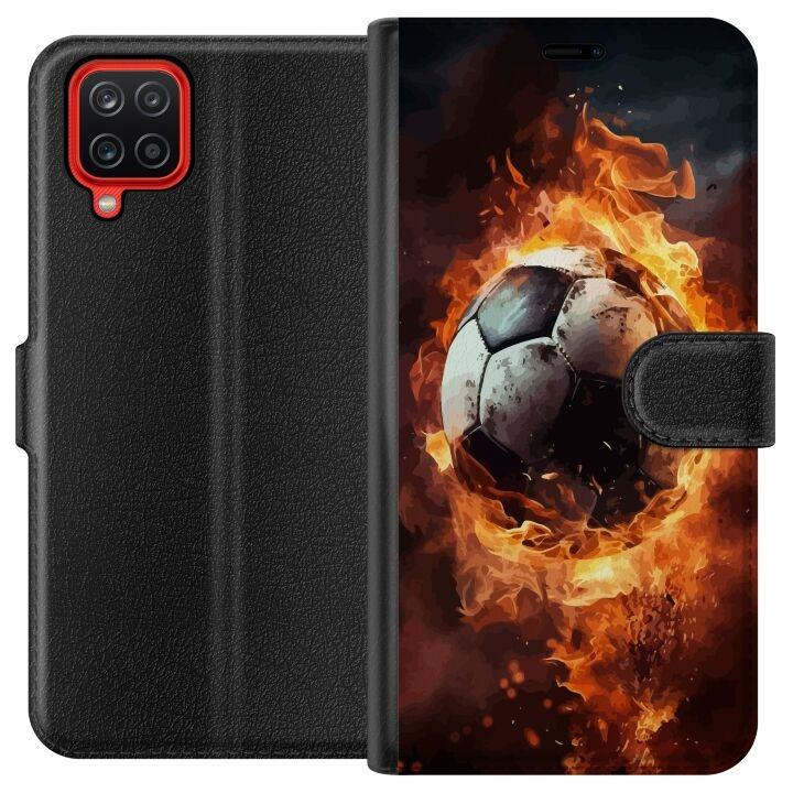 Plånboksfodral till Samsung Galaxy A12 med Fotboll motiv i gruppen SMARTPHONE & SURFPLATTOR / Mobilskydd / Samsung hos TP E-commerce Nordic AB (A58601)