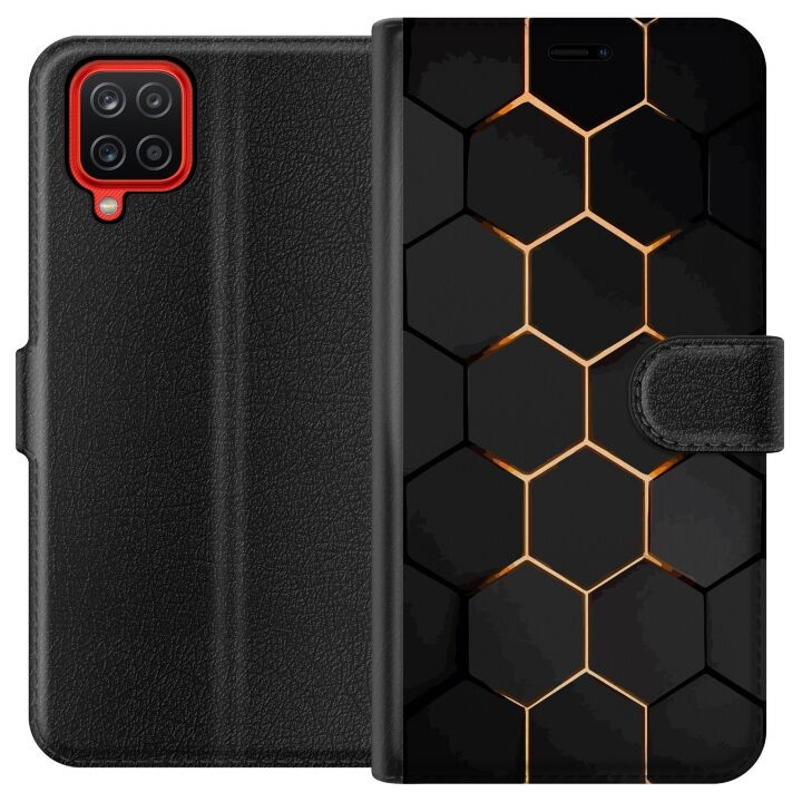 Plånboksfodral till Samsung Galaxy A12 med Lyxigt Mönster motiv i gruppen SMARTPHONE & SURFPLATTOR / Mobilskydd / Samsung hos TP E-commerce Nordic AB (A58605)
