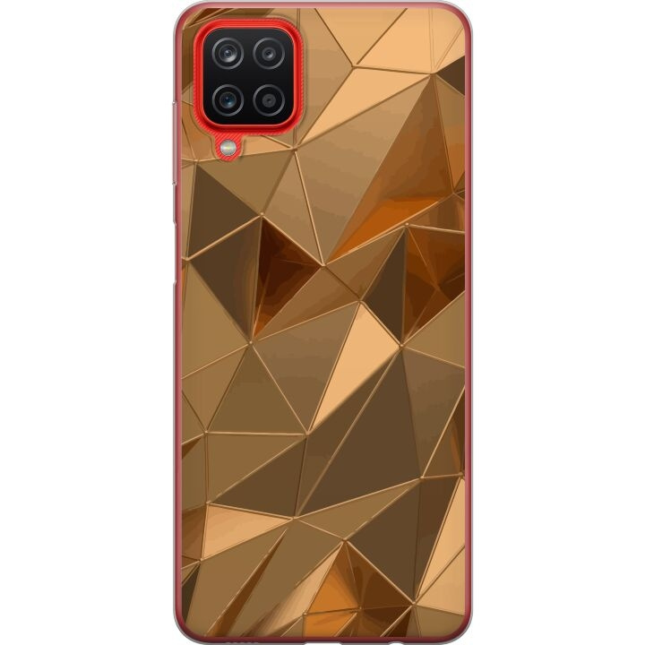 Mobilskal till Samsung Galaxy A12 med 3D Guld motiv i gruppen SMARTPHONE & SURFPLATTOR / Mobilskydd / Samsung hos TP E-commerce Nordic AB (A58631)