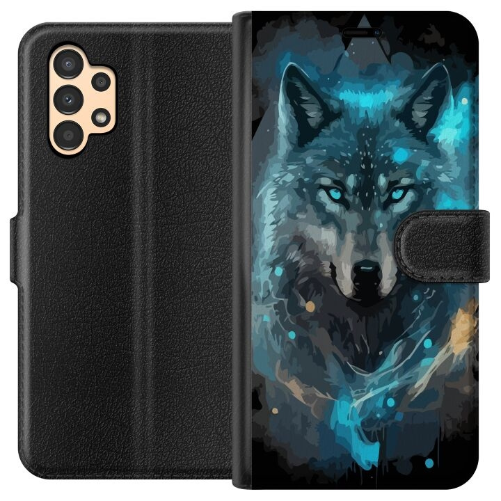 Plånboksfodral till Samsung Galaxy A13 med Varg motiv i gruppen SMARTPHONE & SURFPLATTOR / Mobilskydd / Samsung hos TP E-commerce Nordic AB (A58639)