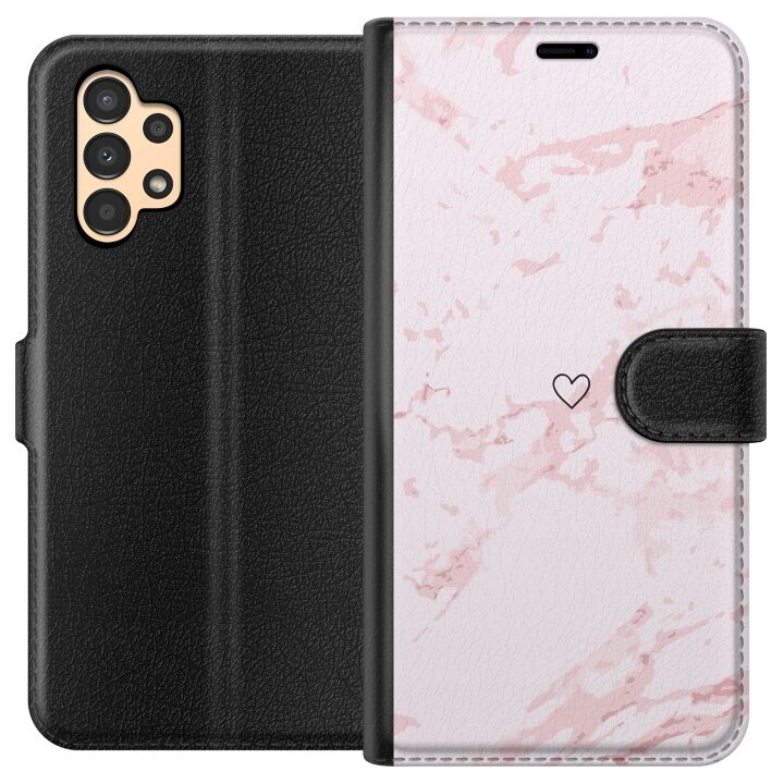 Plånboksfodral till Samsung Galaxy A13 med Rosa Hjärta motiv i gruppen SMARTPHONE & SURFPLATTOR / Mobilskydd / Samsung hos TP E-commerce Nordic AB (A58657)