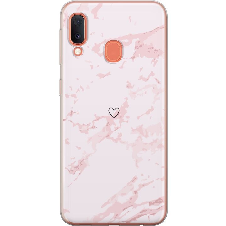 Mobilskal till Samsung Galaxy A20e med Rosa Hjärta motiv i gruppen SMARTPHONE & SURFPLATTOR / Mobilskydd / Samsung hos TP E-commerce Nordic AB (A58846)