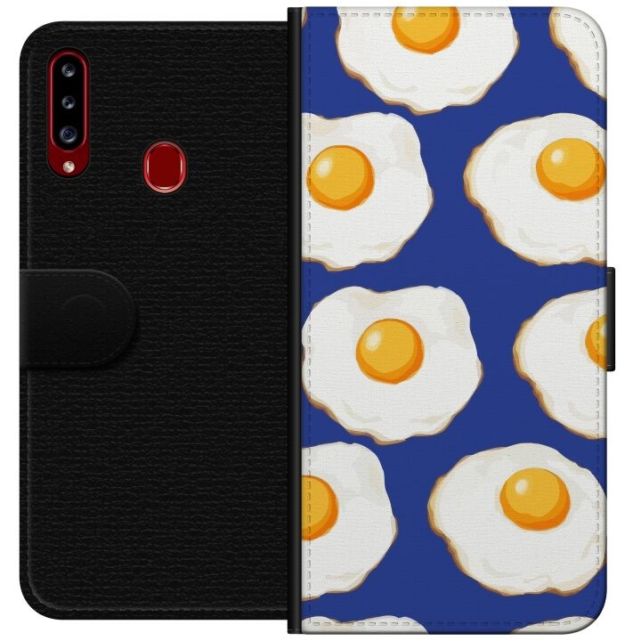 Plånboksfodral till Samsung Galaxy A20s med Stekta ägg motiv i gruppen SMARTPHONE & SURFPLATTOR / Mobilskydd / Samsung hos TP E-commerce Nordic AB (A58856)